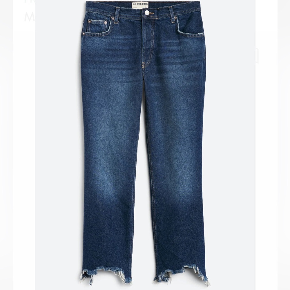 NWT Free People We The Free Maggie mid rise distressed straight leg jeans